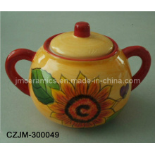 Ceramic Sugar Pot with Two Handle